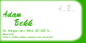 adam bekk business card